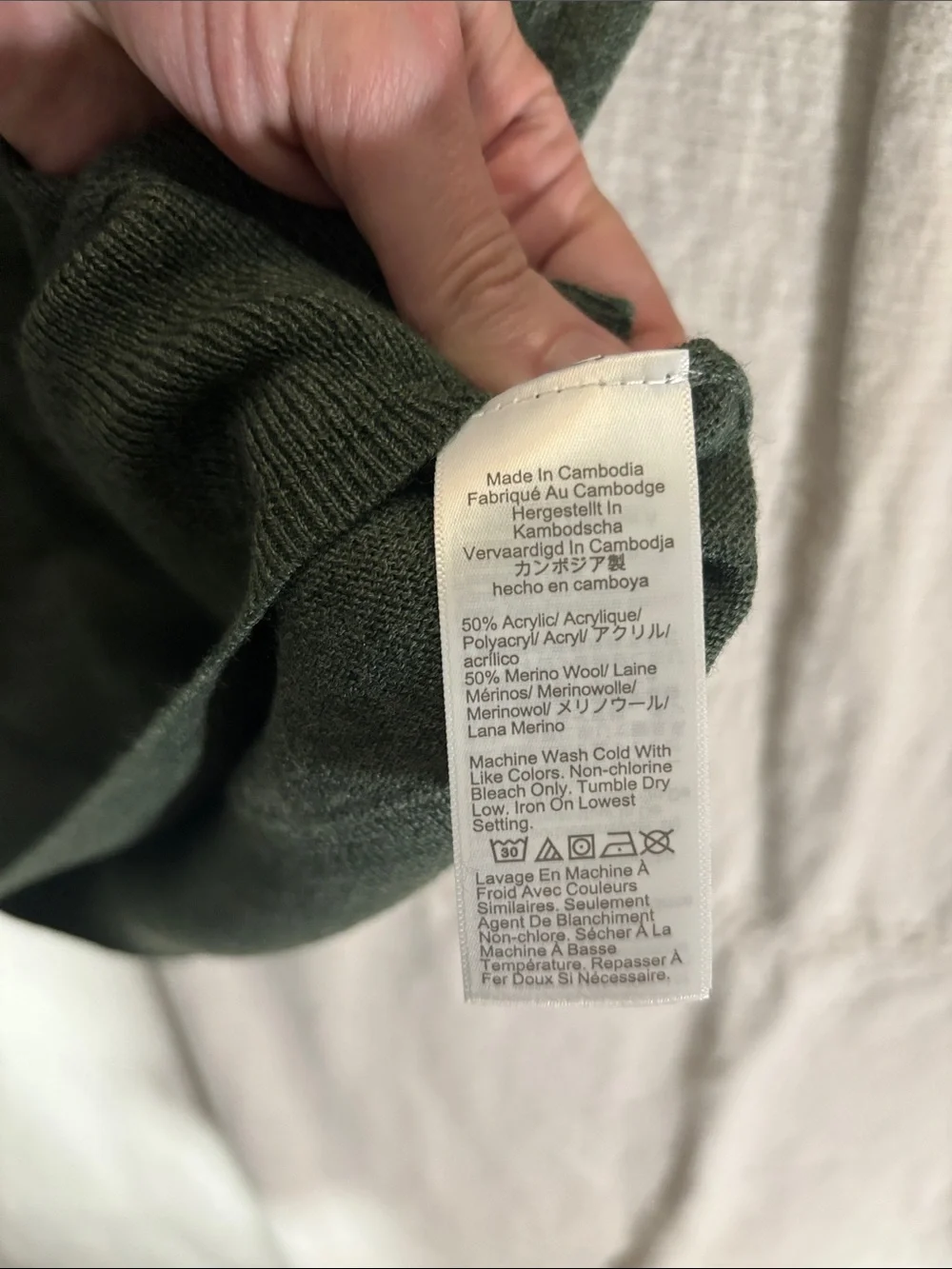 J. Crew Men's XL Merino Wool Blend Crewneck Sweater in Sage Green EUC